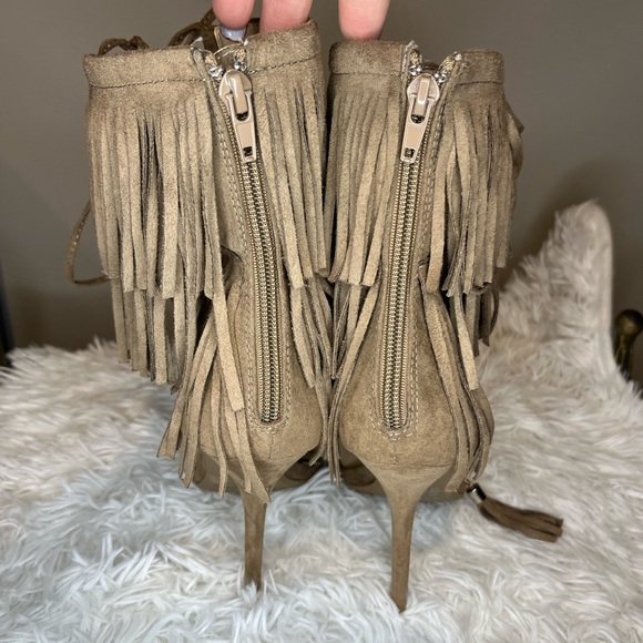 Sexy Wild Diva Fringe And Lace Up Heeled Sandals Size 7 1/2 - Picture 14 of 17